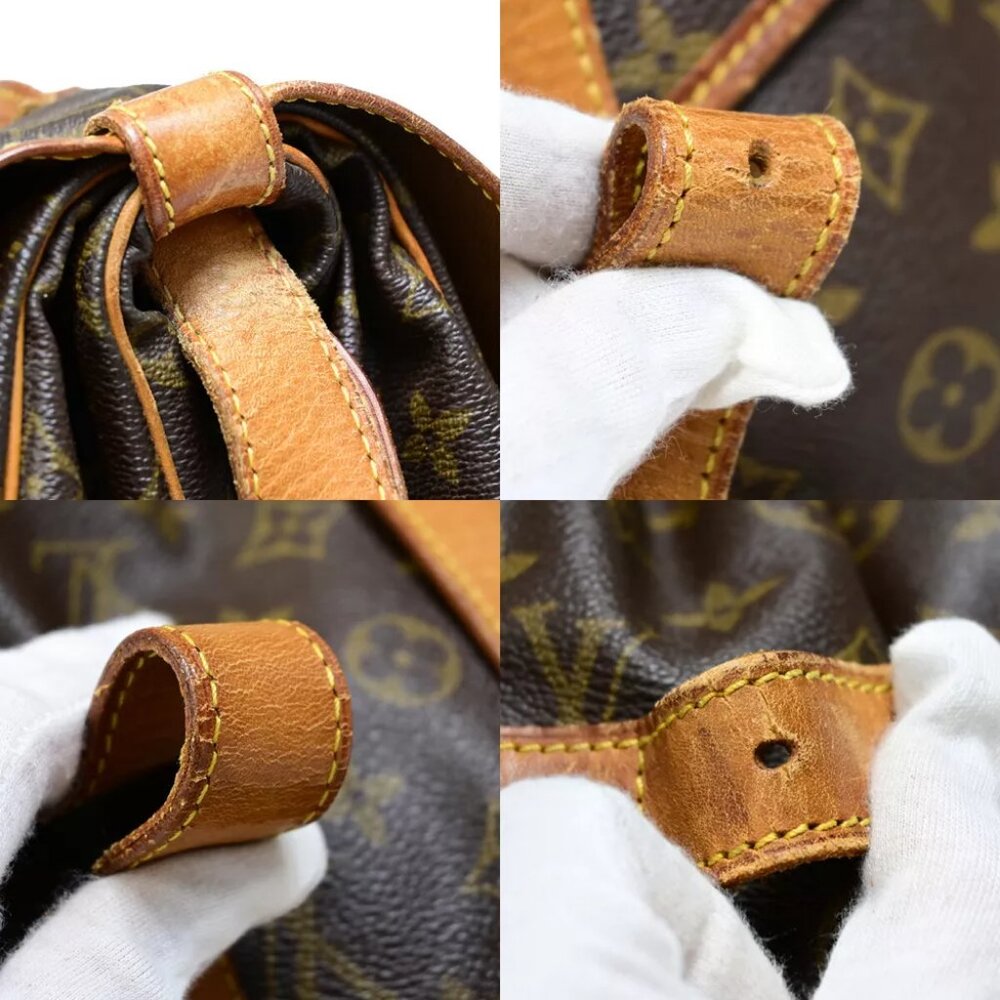 LOUIS VUITTON Logo Saumur 43 Shoulder Bag Monogram Leather Brown M42252 87YE479 - Picture 10 of 14